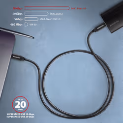 Axagon BUCM32-CM10AB câble USB USB 3.2 Gen 2x2 1 m USB C Noir - Vue supplémentaire 6