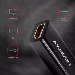 Axagon RVD-HI14N câble vidéo et adaptateur 0,18 m DisplayPort HDMI Noir