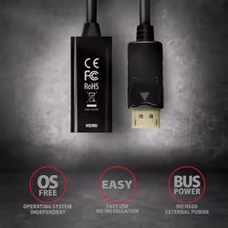 Axagon RVD-HI14N câble vidéo et adaptateur 0,18 m DisplayPort HDMI Noir - Vue supplémentaire 5