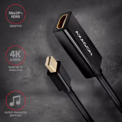 Axagon RVDM-HI14N câble vidéo et adaptateur 0,15 m Mini DisplayPort HDMI Noir - Vue supplémentaire 2