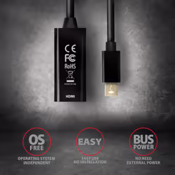 Axagon RVDM-HI14N câble vidéo et adaptateur 0,15 m Mini DisplayPort HDMI Noir - Vue supplémentaire 5