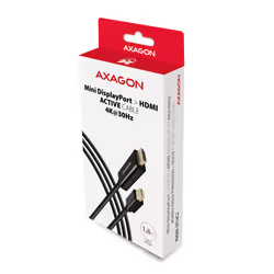Axagon RVDM-HI14C2 Mini-DisplayPort zu HDMI Adapterkabel 4K/30 Hz 180 cm lang - Kabel - Digital/Display/Video 1,8 m Mini DisplayPort Noir - Vue supplémentaire 7