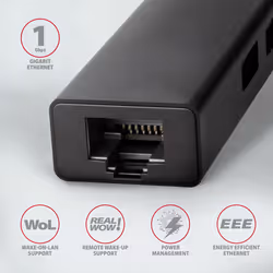 Axagon HMC-GL3A USB-C-Hub 3x USB-A Gbit-LAN schwarz USB 3.2 Gen 1 (3.1 Gen 1) Type-C 5000 Mbit/s Noir