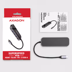 Axagon HMC-6GL station d'accueil USB 3.2 Gen 1 (3.1 Gen 1) Type-C Noir, Gris - Vue supplémentaire 6