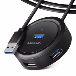Axagon HUE-P1AL, USB 3.2 Gen 1 (3.1 Gen 1) Type-A, USB 3.2 Gen 1 (3.1 Gen 1) Type-A, 5000 Mbit/s, Noir, Câble rond, 1,2 m