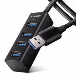 Axagon HUE-M1AL hub & concentrateur USB 3.2 Gen 1 (3.1 Gen 1) Type-A 5000 Mbit/s Noir - Vue supplémentaire 2