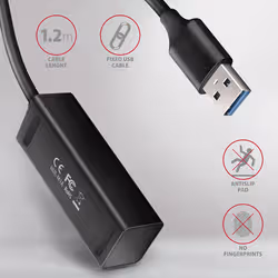 Axagon HUE-M1AL hub & concentrateur USB 3.2 Gen 1 (3.1 Gen 1) Type-A 5000 Mbit/s Noir - Vue supplémentaire 5