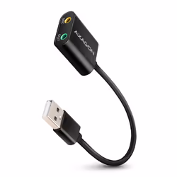 Axagon ADA-12 USB 2.0 Stereo Audio Mini-Adapter 15 cm Kabellänge - Kabel - Audio/Multimedia, 2.0 canaux, 16 bit, 93 dB, USB