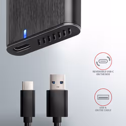 Axagon EEM2-SBC externes Gehäuse für M.2 SSDs USB-C 3.2 Gen 2 - schwarz Enceinte ssd Noir - Vue supplémentaire 6