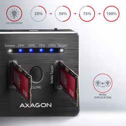 Axagon ADSA-M2C Station d'accueil de disques de stockage USB 3.2 Gen 2 (3.1 Gen 2) Type-C