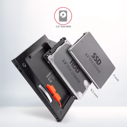 Axagon RSS-CD09 2.5 SSD/HDD caddy into DVD slot 9.5 mm LED ALU carte et adaptateur d'interfaces Interne SATA