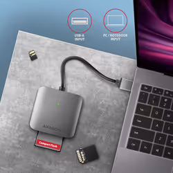 Axagon CRE-S3 External card reader USB-A 3.2 Gen 1 3-slot & lun SD/microSD/CF lecteur de carte mémoire USB 3.2 Gen 1 (3.1 Gen 1) Type-A Gris - Vue supplémentaire 5