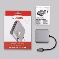 Axagon CRE-S3 External card reader USB-A 3.2 Gen 1 3-slot & lun SD/microSD/CF lecteur de carte mémoire USB 3.2 Gen 1 (3.1 Gen 1) Type-A Gris - Vue supplémentaire 7