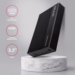 Axagon EE35-GTR USB-C 5Gbps - SATA 6G, 3.5 RIBBED box BLACK - USB Typ C Boîtier HDD Noir 3.5"
