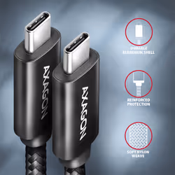 Axagon BUCM432-CM10AB câble USB 1 m USB4 Gen 3x2 USB C Noir