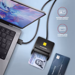 Axagon CRE-SM3N USB Smart card Flat lecteur de cartes à puce Intérieure USB 2.0 Noir - Vue supplémentaire 2