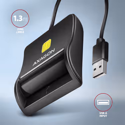 Axagon CRE-SM3N USB Smart card Flat lecteur de cartes à puce Intérieure USB 2.0 Noir - Vue supplémentaire 3