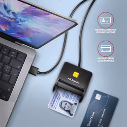 Axagon CRE-SM3SD USB Smart card & SD/microSD/SIM Flat lecteur de cartes à puce Intérieure USB 2.0 Noir - Vue supplémentaire 4