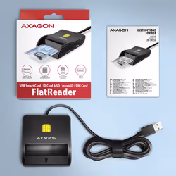 Axagon CRE-SM3SD USB Smart card & SD/microSD/SIM Flat lecteur de cartes à puce Intérieure USB 2.0 Noir - Vue supplémentaire 7