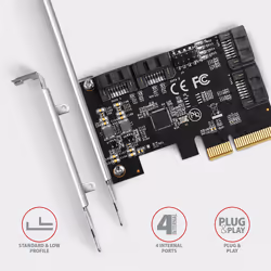 Axagon PCES-SA4X4 carte et adaptateur d'interfaces Interne SATA
