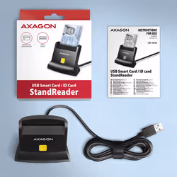 Axagon Universal desktop USB contact Smart/ID card reader with long USB-A cable. Suitable for the eObanka application. lecteur de cartes à puce Intérieure USB 2.0 Noir - Vue supplémentaire 5
