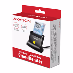 Axagon Universal desktop USB contact Smart/ID card reader with long USB-A cable. Suitable for the eObanka application. lecteur de cartes à puce Intérieure USB 2.0 Noir - Vue supplémentaire 6