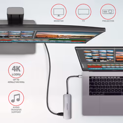 Axagon HMC-HCR3A 3x USB-A+ HDMI+ SD/microSD USB-C 3.2 Gen 1 hub 20cm Avec fil USB 3.2 Gen 1 (3.1 Gen 1) Type-A Gris - Vue supplémentaire 4