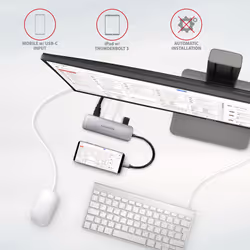 Axagon HMC-HCR3A 3x USB-A+ HDMI+ SD/microSD USB-C 3.2 Gen 1 hub 20cm Avec fil USB 3.2 Gen 1 (3.1 Gen 1) Type-A Gris - Vue supplémentaire 5