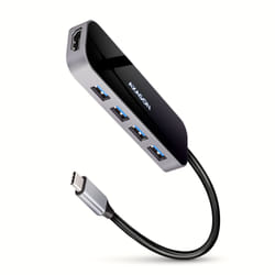 Axagon HMC-6H4A station d'accueil Avec fil USB 3.2 Gen 1 (3.1 Gen 1) Type-C Noir, Gris
