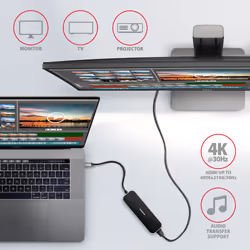 Axagon HMC-6H4A station d'accueil Avec fil USB 3.2 Gen 1 (3.1 Gen 1) Type-C Noir, Gris