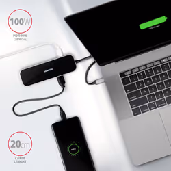 Axagon HMC-6H4A station d'accueil Avec fil USB 3.2 Gen 1 (3.1 Gen 1) Type-C Noir, Gris - Vue supplémentaire 4