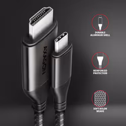 Axagon RVC-HI2MC câble vidéo et adaptateur 1,8 m USB Type-C HDMI Noir - Vue supplémentaire 4