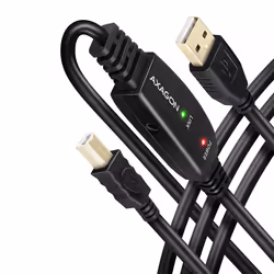 Axagon ADR-215B USB 2.0 A-M -> B-M active connecting/repeater cable 15m - Kabel - Digital/Daten câble USB USB A USB B Noir