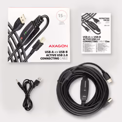 Axagon ADR-215B USB 2.0 A-M -> B-M active connecting/repeater cable 15m - Kabel - Digital/Daten câble USB USB A USB B Noir - Vue supplémentaire 8