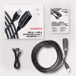Axagon N ADR-310 USB 3.2 Gen 1 A-M -> A-F aktivni prodluovaci repeater kabel câble USB USB 3.2 Gen 1 (3.1 Gen 1) 10 m USB A Noir - Vue supplémentaire 8
