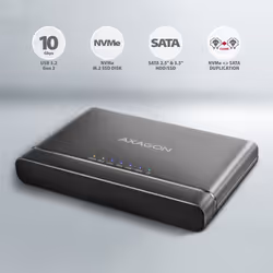 Axagon ADSA-CC USB-C 10Gbps - NVMe M.2 SSD & SATA 2.5/3.5 SSD/HDD CLONE MASTER 2 - Digital/Daten - NVMe USB 3.2 Gen 2 (3.1 Gen 2) Type-C Noir - Vue supplémentaire 2