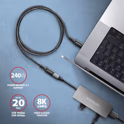 Axagon BUCM32-CF15AB câble USB USB 3.2 Gen 2x2 1,5 m USB C Noir - Vue supplémentaire 4