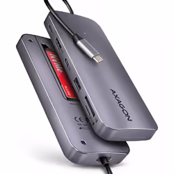 Axagon HMC-6GM2 USB 10Gbps hub USB-A USB-C HDMI M.2 SD/mSD PD 100W USB-C, Avec fil, USB 3.2 Gen 2 (3.1 Gen 2) Type-C, 100 W,  ...