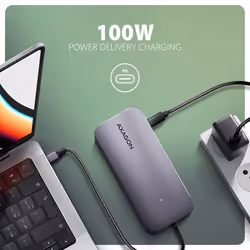 Axagon HMC-6GM2 USB 10Gbps hub USB-A USB-C HDMI M.2 SD/mSD PD 100W USB-C Avec fil USB 3.2 Gen 2 (3.1 Gen 2) Type-C Gris - Vue supplémentaire 7