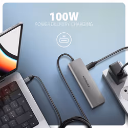 Axagon HMC-5H USB-C 3.2 Gen 1 hub 3x USB-A 4K HDMI PD 100W - Silber Avec fil USB 3.2 Gen 1 (3.1 Gen 1) Type-C Argent - Vue supplémentaire 4