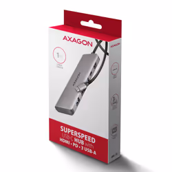 Axagon HMC-5H USB-C 3.2 Gen 1 hub 3x USB-A 4K HDMI PD 100W - Silber Avec fil USB 3.2 Gen 1 (3.1 Gen 1) Type-C Argent - Vue supplémentaire 7
