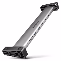 Axagon HMC-10HLS, Avec fil, USB 3.2 Gen 1 (3.1 Gen 1) Type-C, 100 W, 10,100,1000 Mbit/s, Noir, Gris, MicroSD (TransFlash), SD