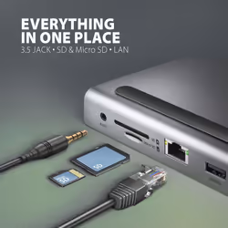 Axagon HMC-4KX3 station d'accueil Avec fil USB 3.2 Gen 1 (3.1 Gen 1) Type-C Gris - Vue supplémentaire 7