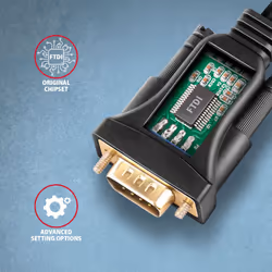 Axagon ADS-1PQN USB-A 2.0 - serial RS-232 DB9-M FTDI adapter cable 1.5m - Adapter - Digital/Daten câble Série Noir 1,5 m USB Type-A