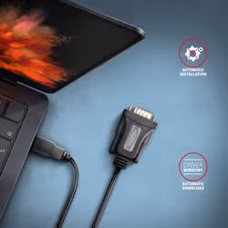 Axagon ADS-1PQN USB-A 2.0 - serial RS-232 DB9-M FTDI adapter cable 1.5m - Adapter - Digital/Daten câble Série Noir 1,5 m USB Type-A - Vue supplémentaire 4