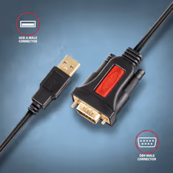 Axagon ADS-1PSN USB-A 2.0 - serial RS-232 DB9-M Prolific adapter cable 1.5m - Adapter - Digital/Daten câble Série Noir 1,5 m USB Type-A