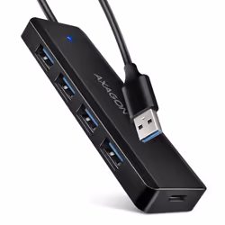 Axagon HUE-C1A, USB 3.2 Gen 1 (3.1 Gen 1) Type-A, USB 3.2 Gen 1 (3.1 Gen 1) Type-A, 5000 Mbit/s, Noir, 0,19 m, Windows 10, Wi ...