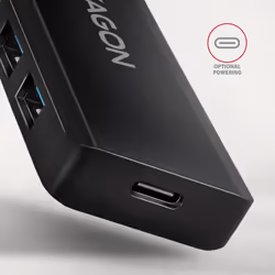 Axagon HUE-C1A hub & concentrateur USB 3.2 Gen 1 (3.1 Gen 1) Type-A 5000 Mbit/s Noir - Vue supplémentaire 4