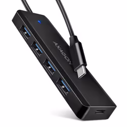 Axagon HUE-C1C, USB 3.2 Gen 1 (3.1 Gen 1) Type-C, USB 3.2 Gen 1 (3.1 Gen 1) Type-A, 5000 Mbit/s, Noir, 0,19 m, Windows 10, Wi ...