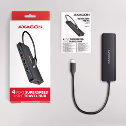 Axagon HUE-C1C hub & concentrateur USB 3.2 Gen 1 (3.1 Gen 1) Type-C 5000 Mbit/s Noir - Vue supplémentaire 6